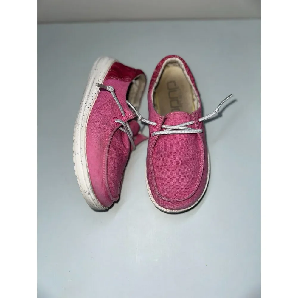 Hey Dude Wendy Youth Shoes, Funk Fuxia, Size‎ Y2/ L3, Pink